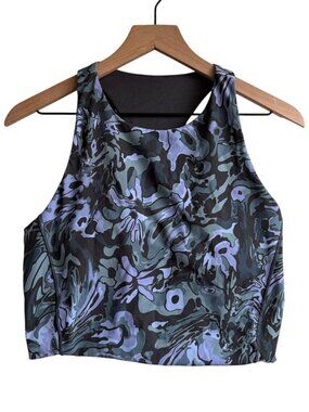 Lululemon Swift Speed Cropped Tank Top Purple Flower Meld Multi Size 12